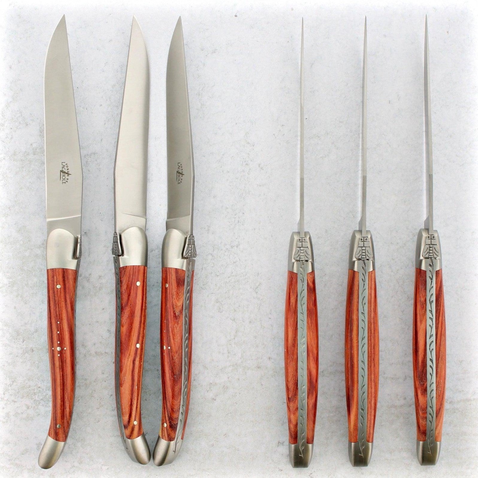 Forge de Laguiole Rosewood Steak Knives - Brushed