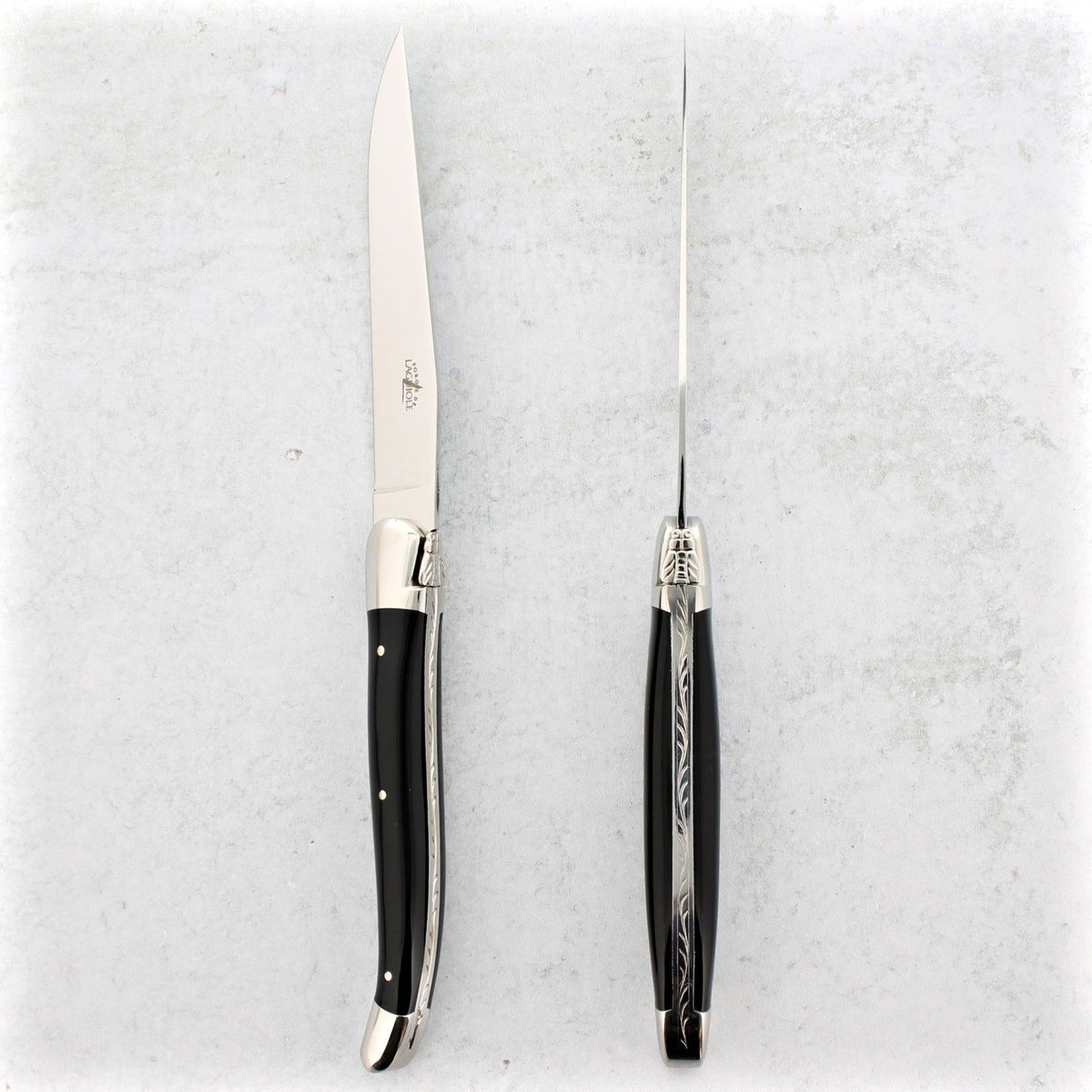 Forge de Laguiole Steak Knives - Black Acrylic