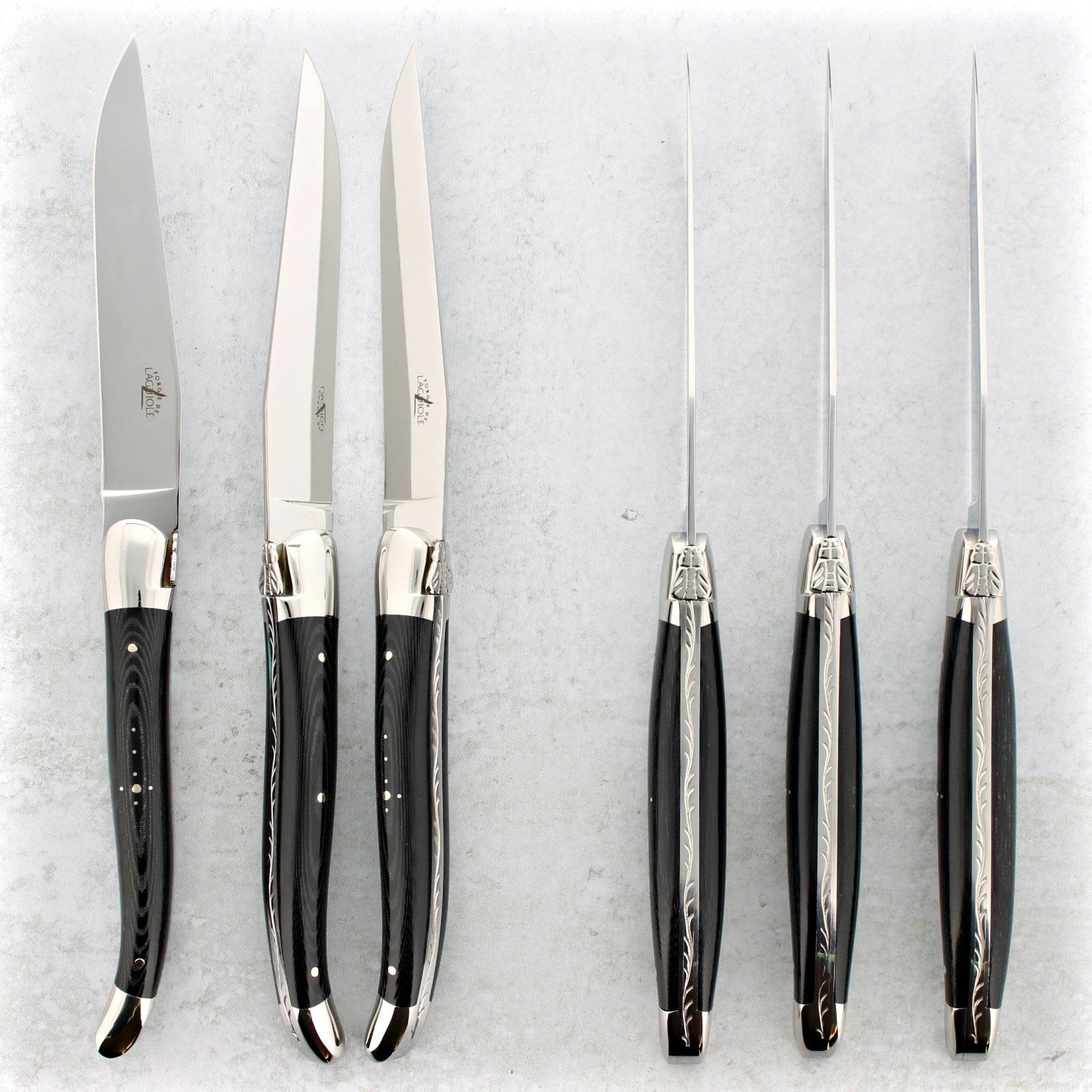 Forge de Laguiole Steak Knives - Black - Laguiole Imports
