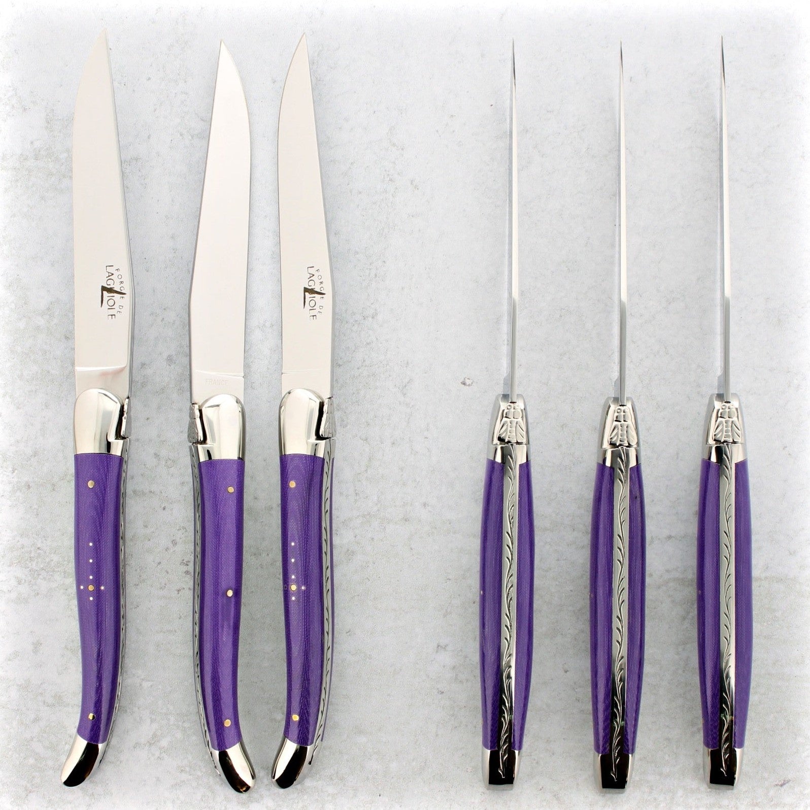 Forge de Laguiole Steak Knives - Purple