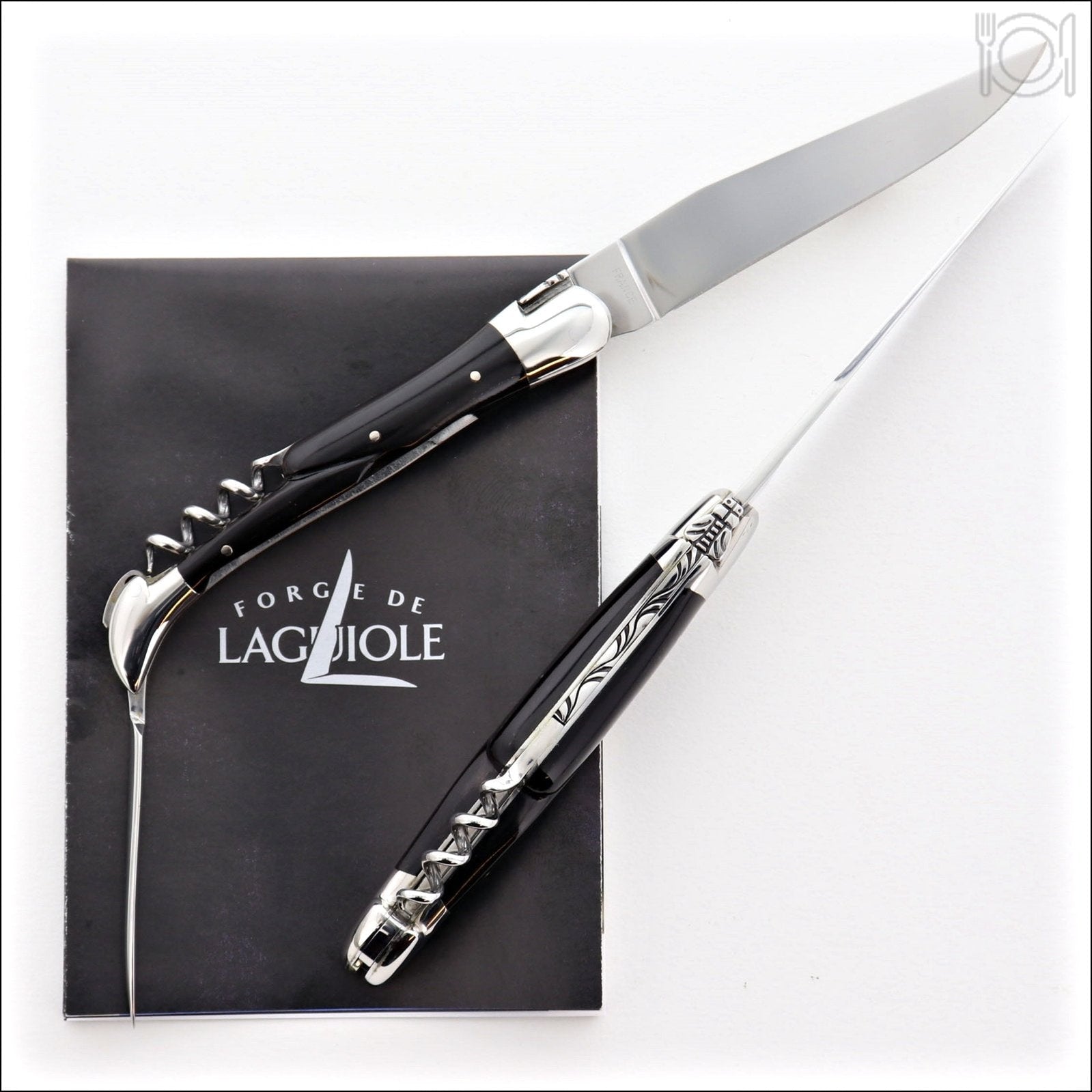 Forge de Laguiole Dark Horn Tip Steak Knives - Laguiole Imports