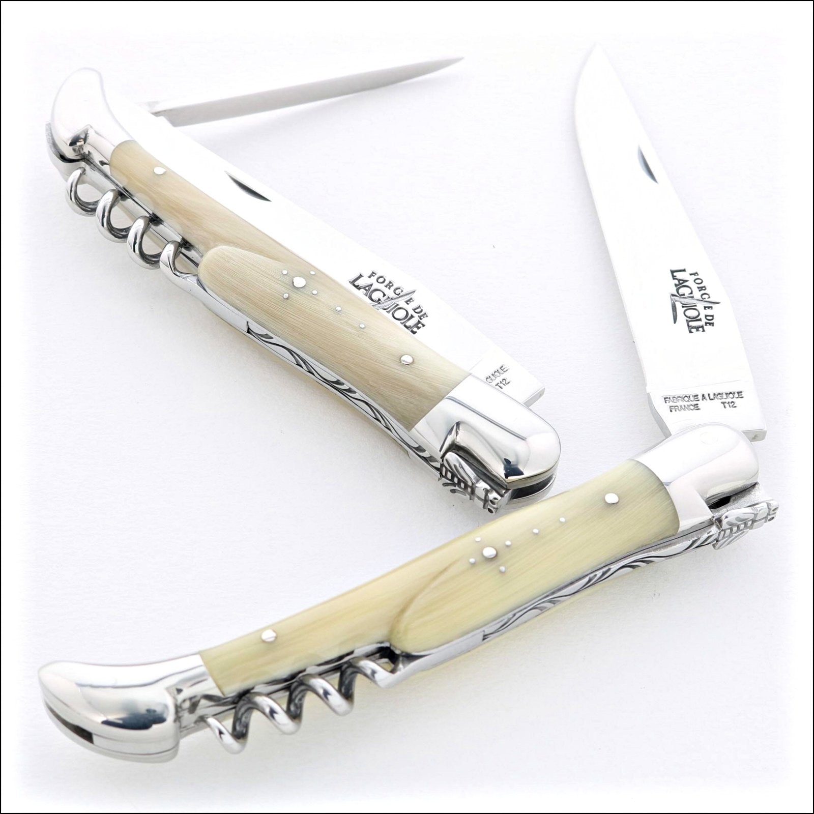 Forge de Laguiole Tradition 12 cm Horn Tip with Awl - Shiny