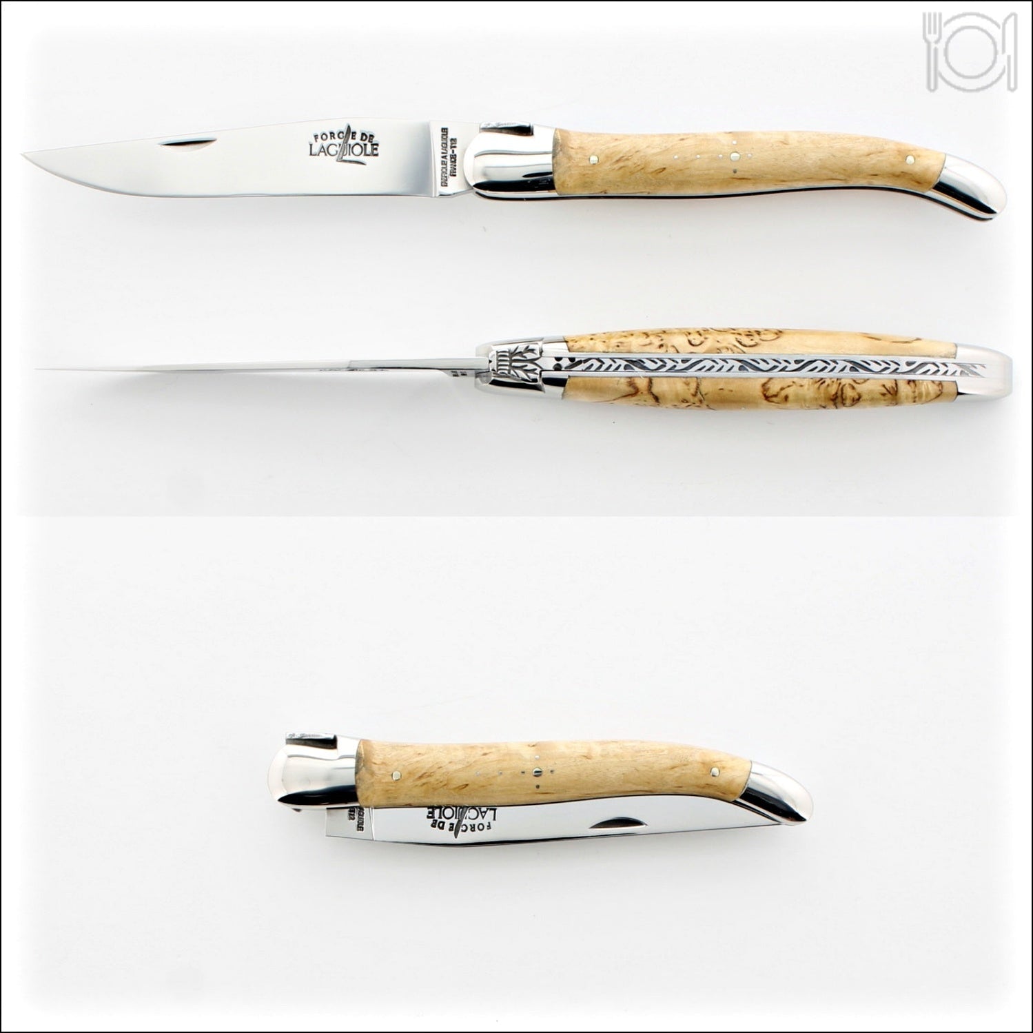 Forge de Laguiole Tradition 12 cm Karelian Birch Shiny