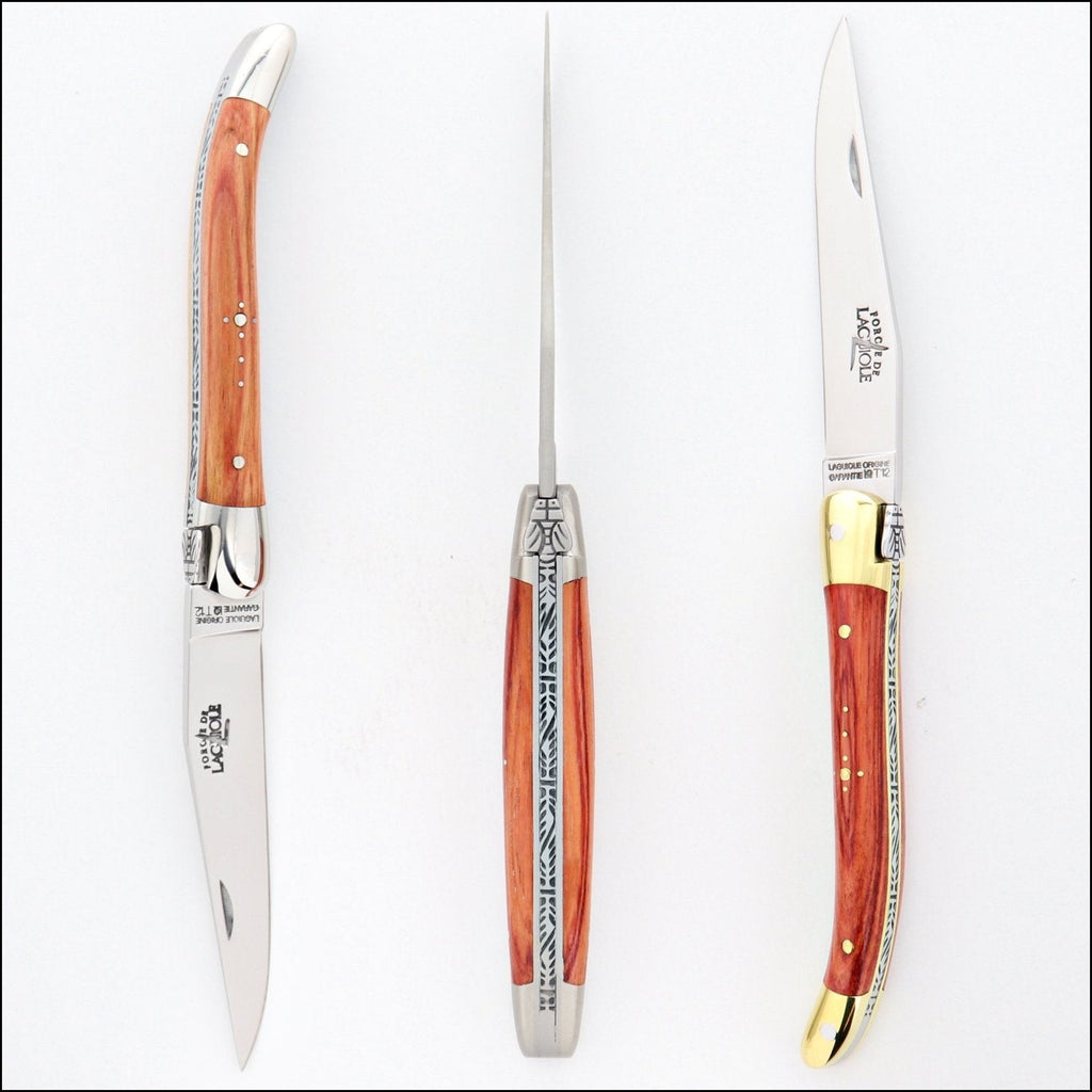 Laguiole Forged Steak Knives Studded Rosewood - Set of 2