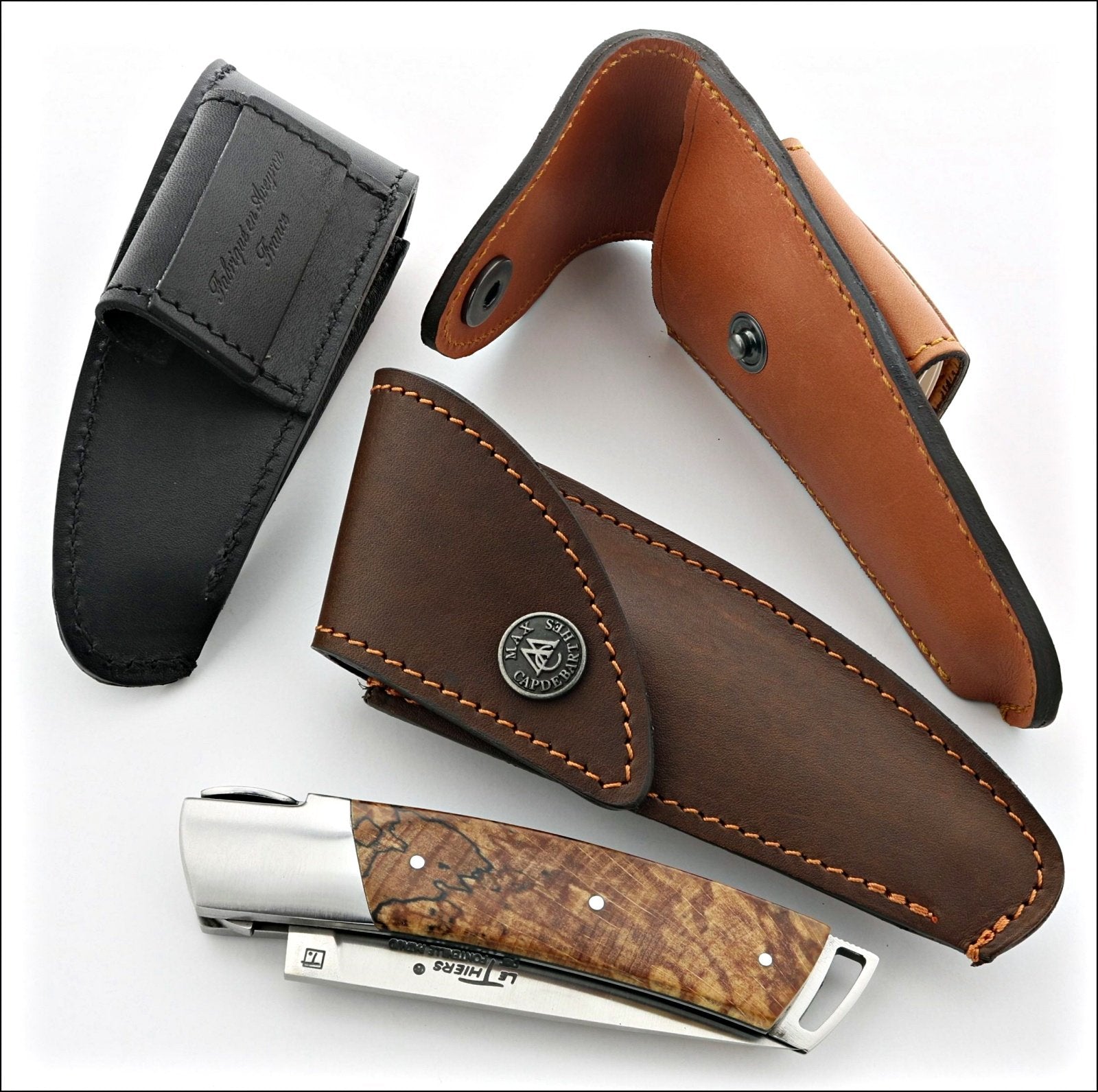 Fuselage Leather Sheath for 11 & 12 cm Pocket Knives-KNIFE SHEATHS