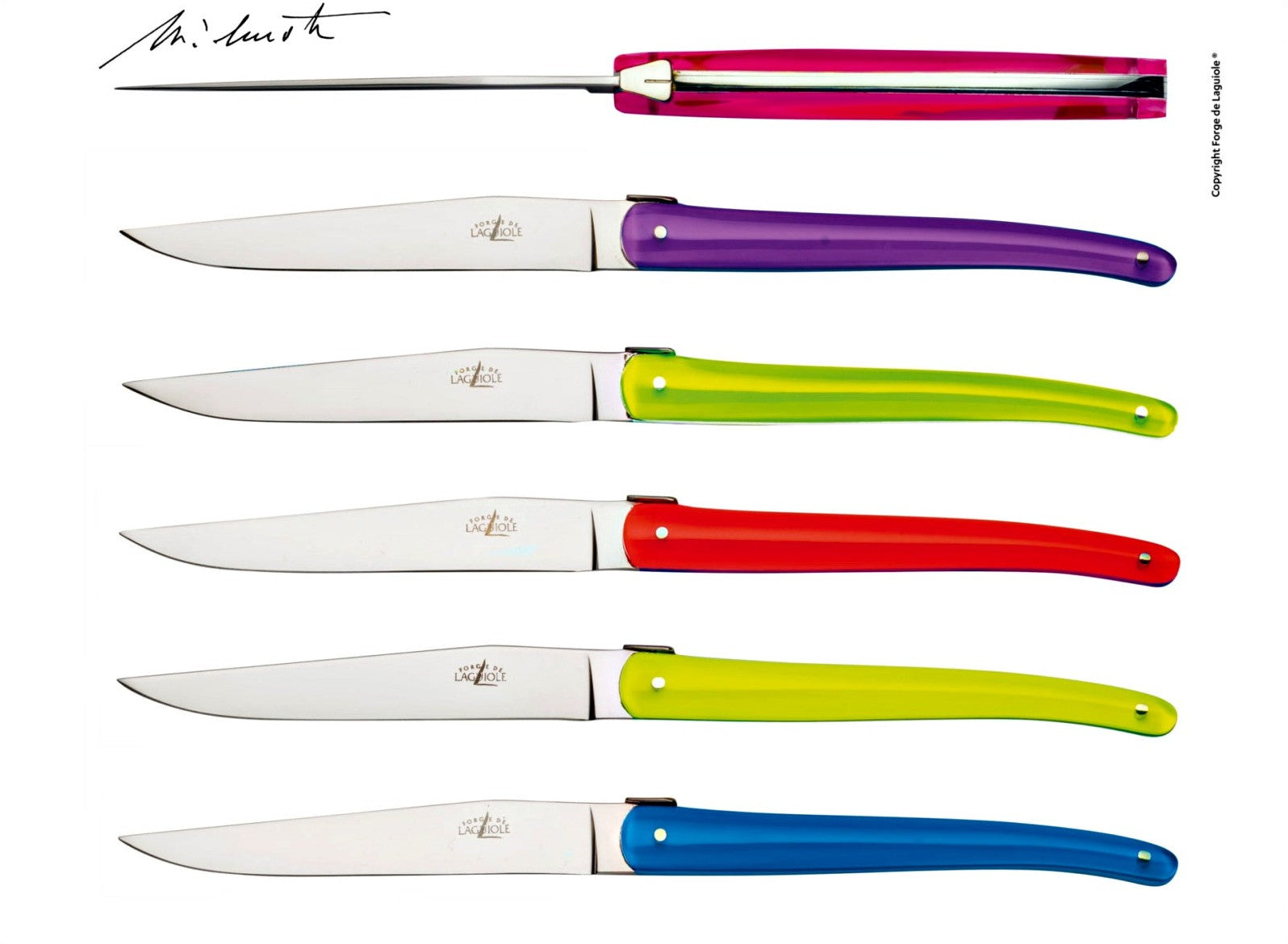 Jean-Michel Wilmotte color acrylic table knives, set of 6
