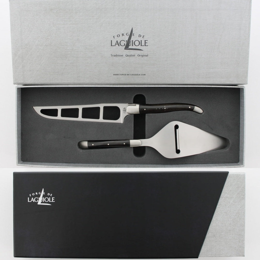 Laguiole Cheese Set "Barthélemy" - Ebony Handle Handle - By Forge de Laguiole
