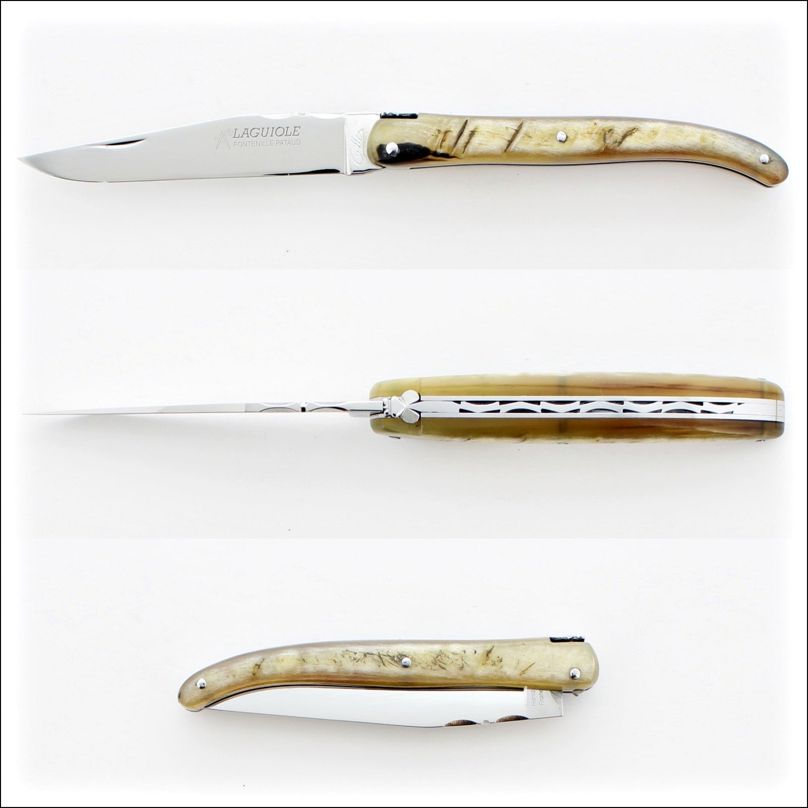 Laguiole Full Handle 11 cm Pocket Knife Ram Horn