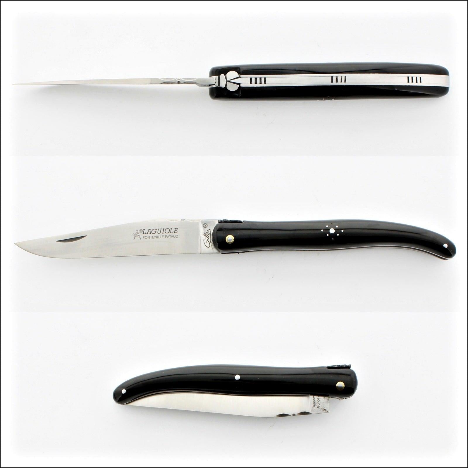 Laguiole Full Handle 12 cm "Old school" Black Horn Tip