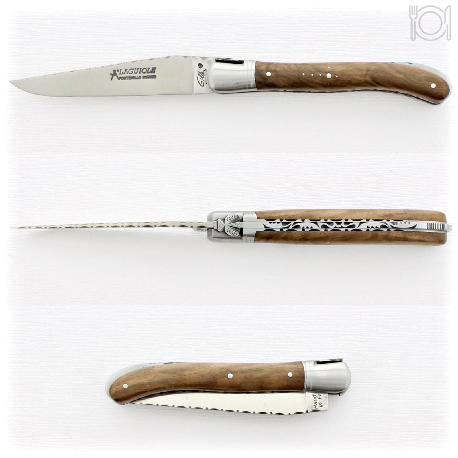 Laguiole Kitchen Knife Set - Gourmet - Walnut wood handles