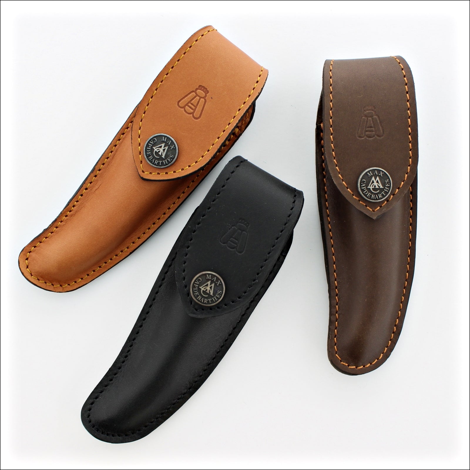 Laguiole Nature Leather Sheath for 9 to 12 cm Pocket Knives