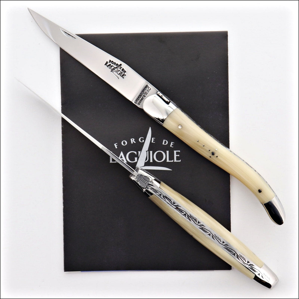 Carbon Blade Laguiole Pocket Knife Horn Tip Handle-