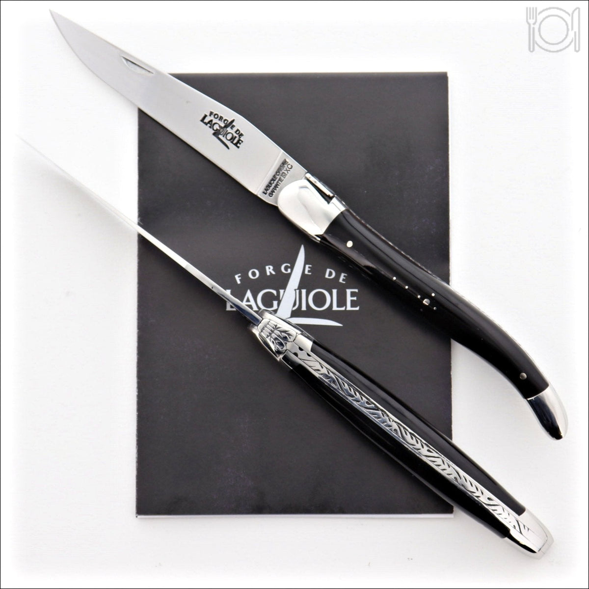 Laguiole Pocket Knife 12 cm Carbon Blade Dark Horn Tip