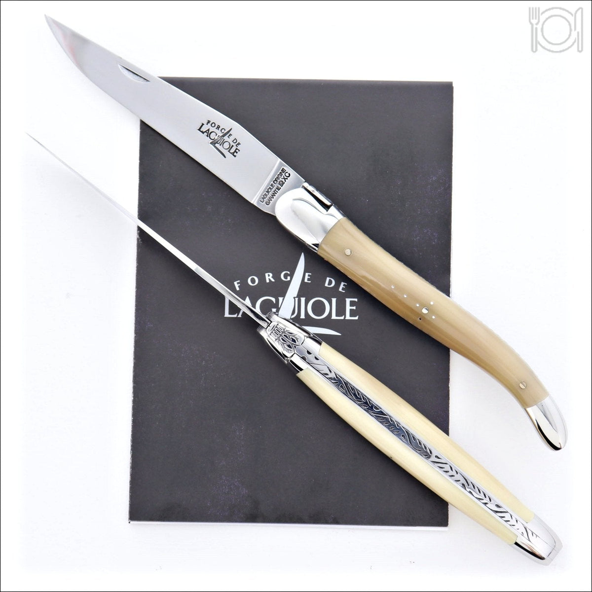 Laguiole Pocket Knife 12 cm Carbon Blade Horn Tip