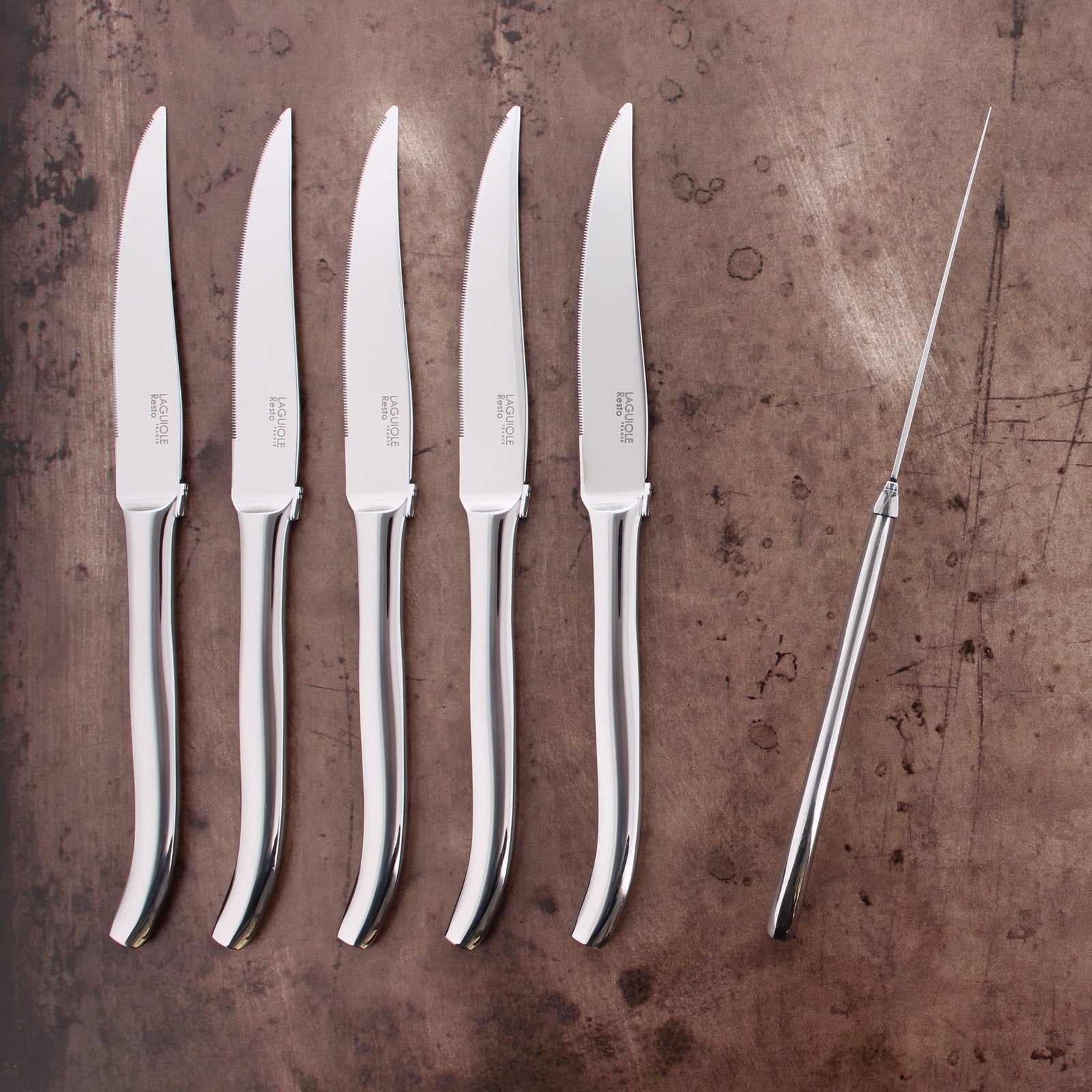 Laguiole Resto Steak Knives Shiny Finish - Set of 6