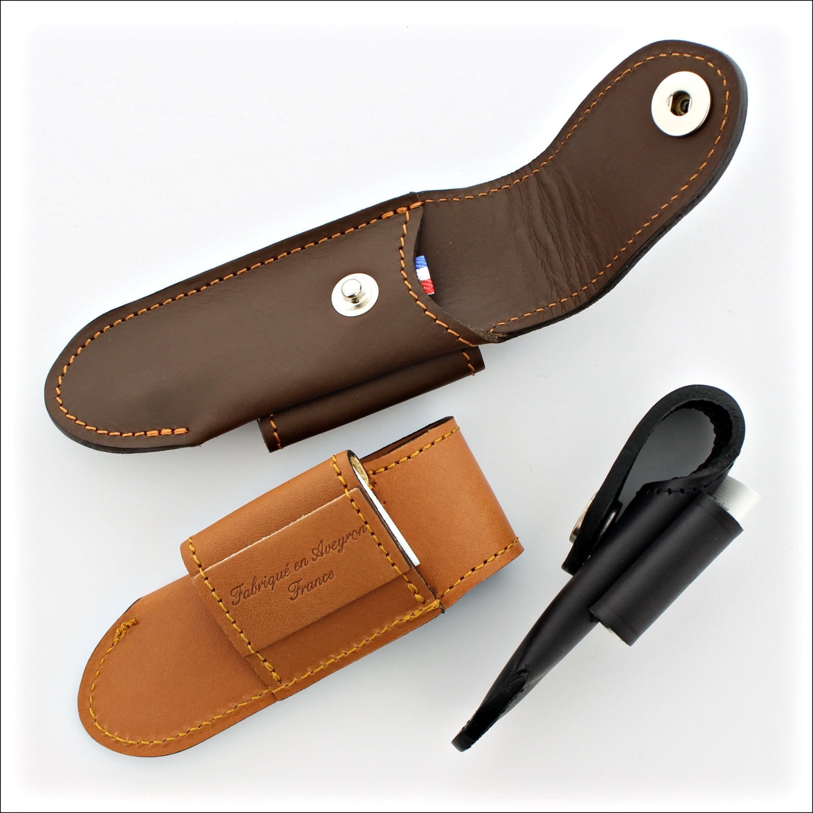 Laguiole Tradition Leather Sheath 9 to 13 cm Laguiole Knives