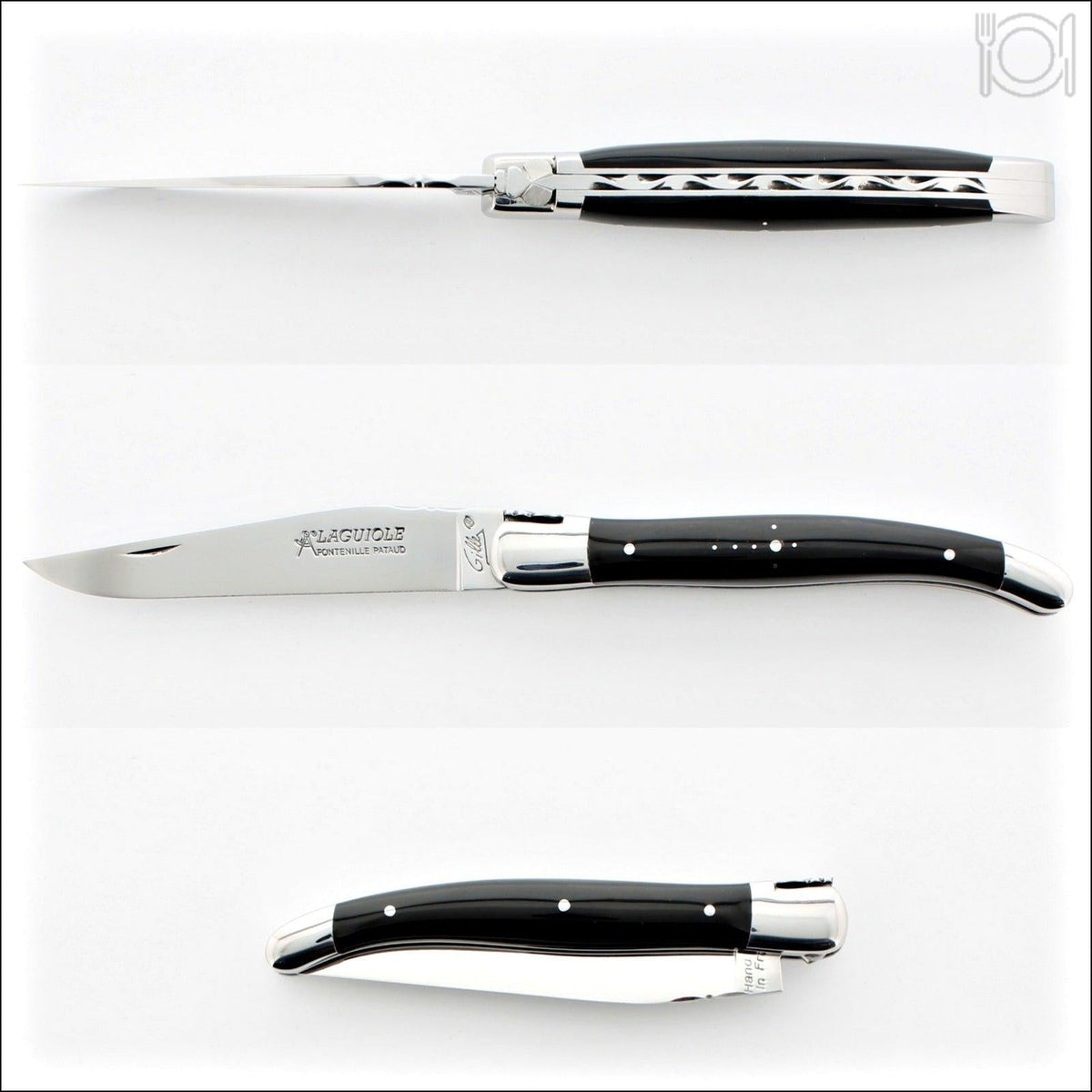 Laguiole Traditional 12 cm Knife Black Horn Tip