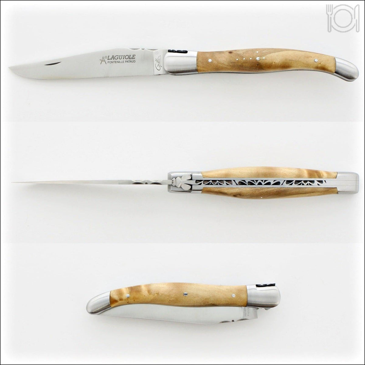 Laguiole Traditional 12 cm Knife Burled Poplar Burl