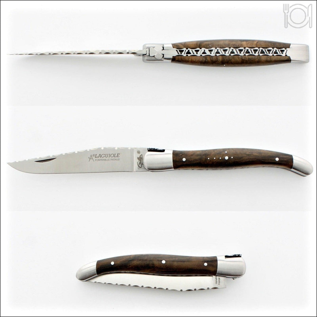 Laguiole Traditional Knife 12 cm Guilloche Walnut