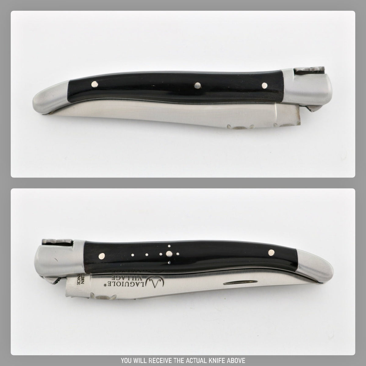 Laguiole Village 10 cm Pocket Knife Black Horn Tip #11-POCKET KNIFE