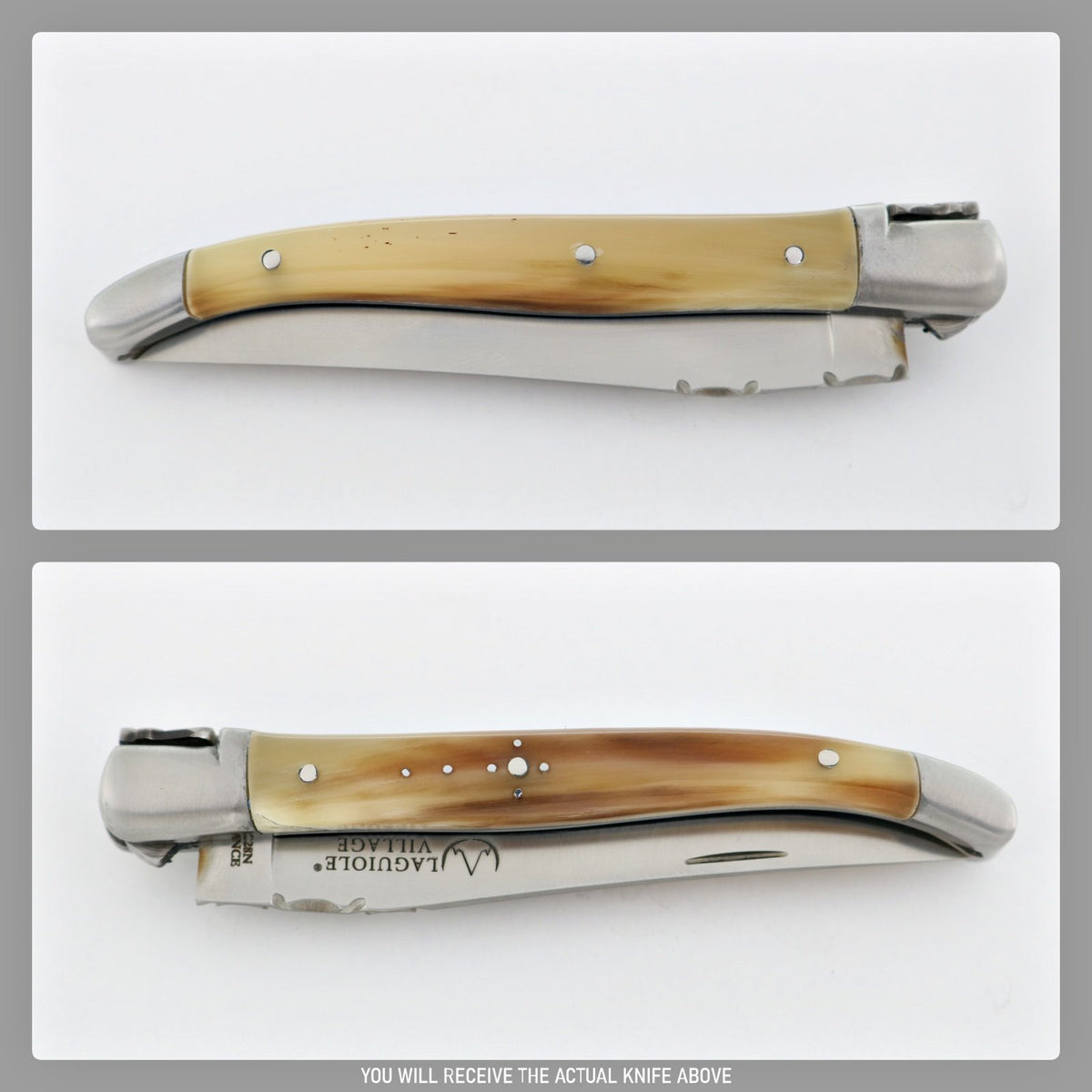 Laguiole Village 10 cm Pocket Knife Flamed Horn Tip #16-POCKET KNIFE