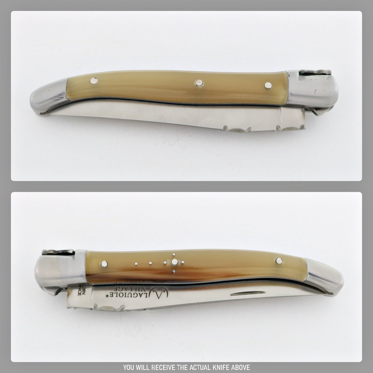 Laguiole Village 10 cm Pocket Knife Horn Tip #23-POCKET KNIFE