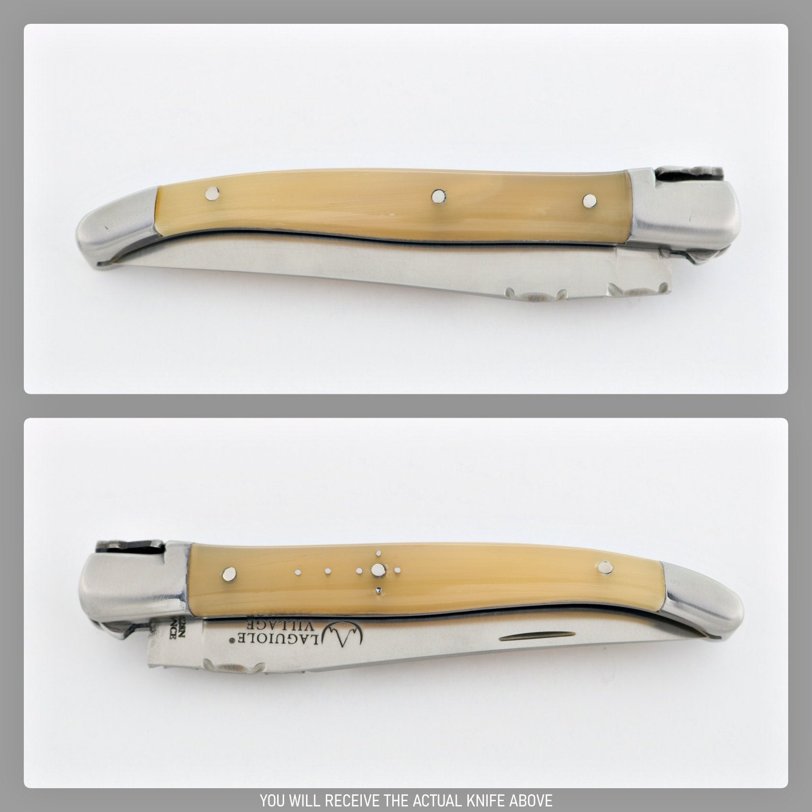Laguiole Village 10 cm Pocket Knife Horn Tip #6-POCKET KNIFE