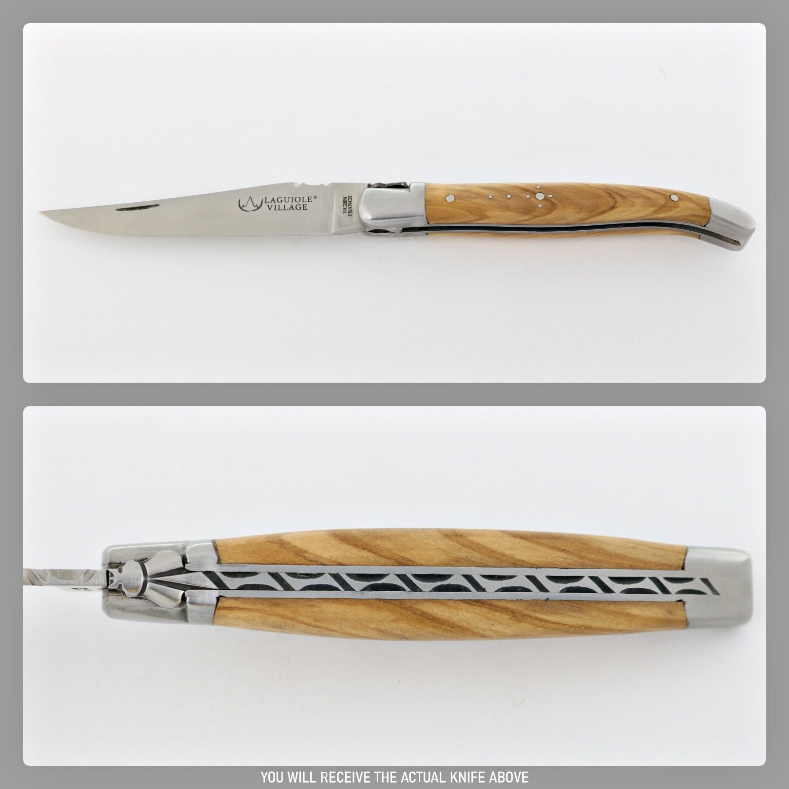 Laguiole Village 10 cm Pocket Knife Olive Wood #17-POCKET KNIFE