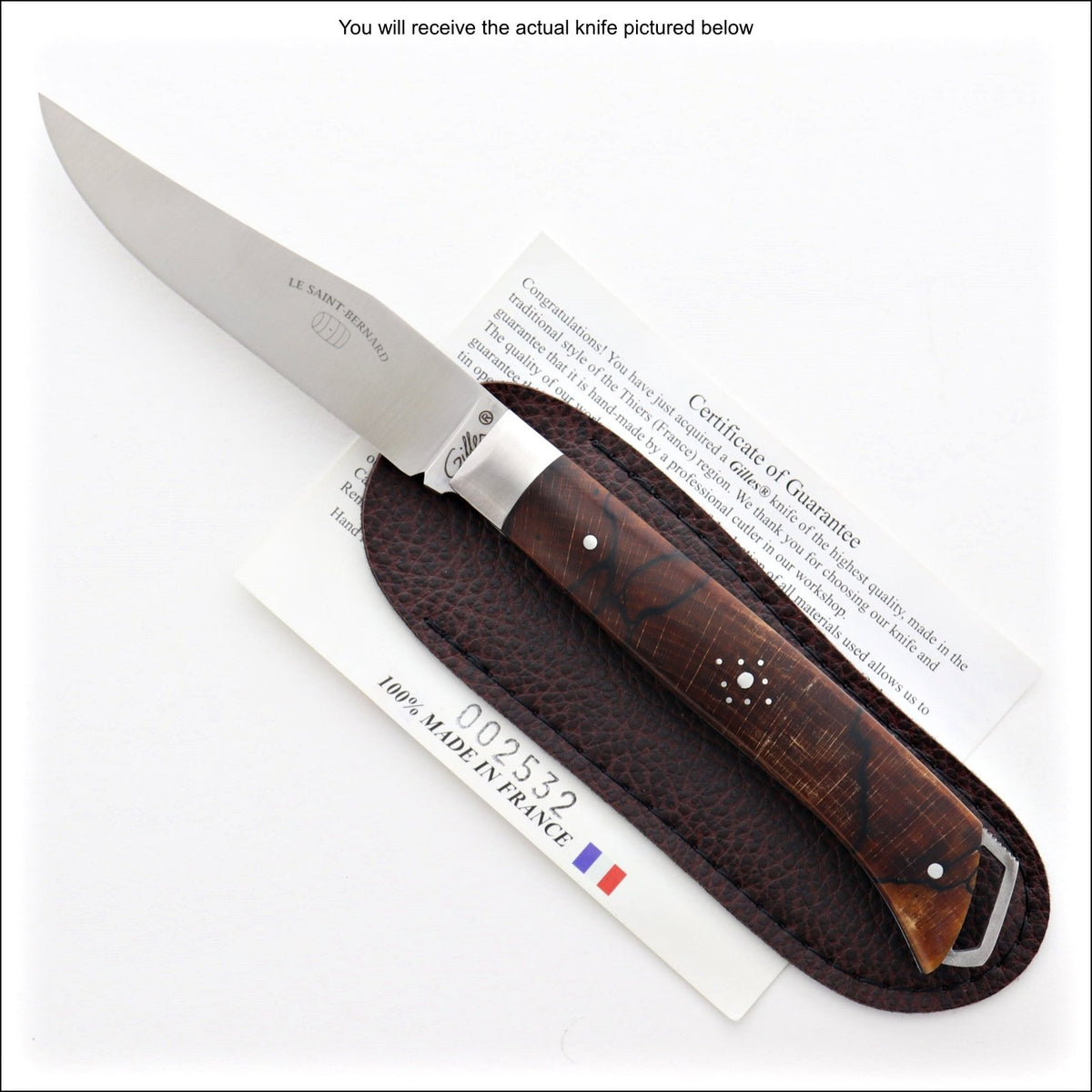 Le Saint-Bernard Pocket Knife - Burled Beech End Grain - B