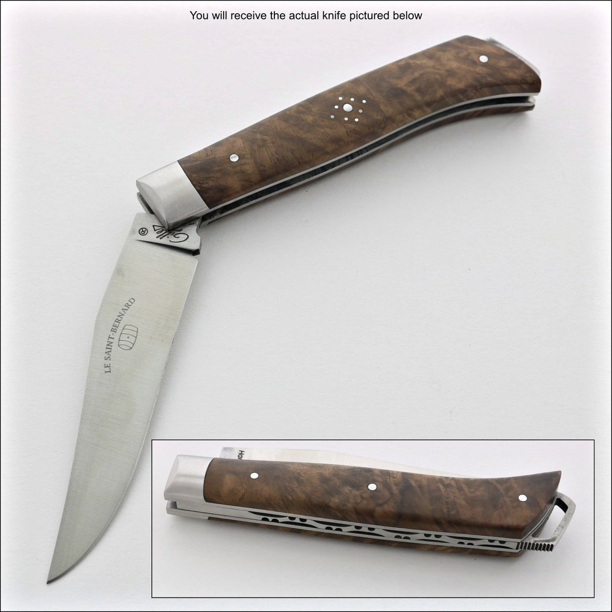 Le Saint-Bernard Pocket Knife - Burled Walnut Handle - D
