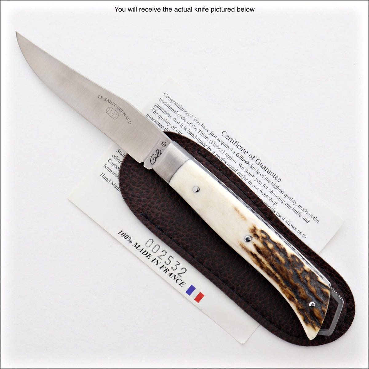 Le Saint-Bernard Pocket Knife - Deer Stag Handle - D