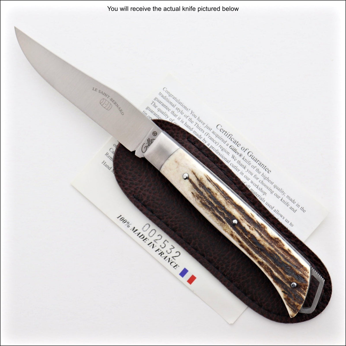Le Saint-Bernard Pocket Knife - Deer Stag Handle - G