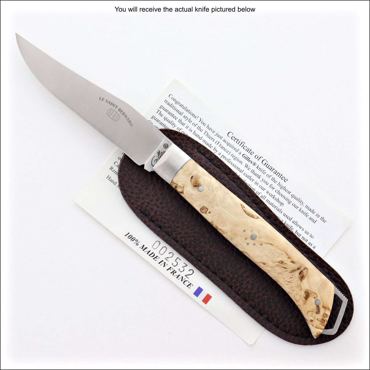 Le Saint-Bernard Pocket Knife - Karelian Birch Handle - C