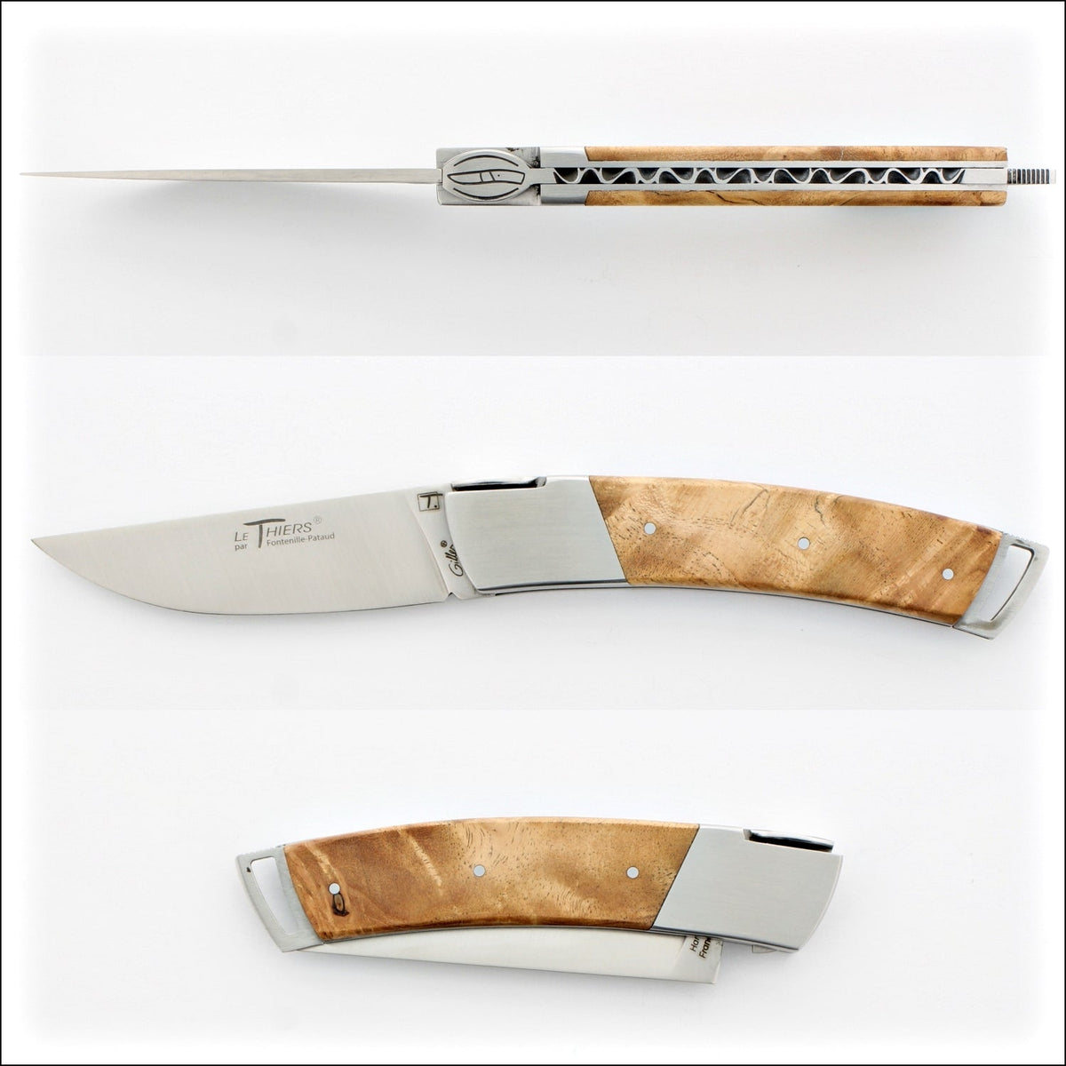 Le Thiers Gentleman 12 cm Pocket Knife Amboyna Burl
