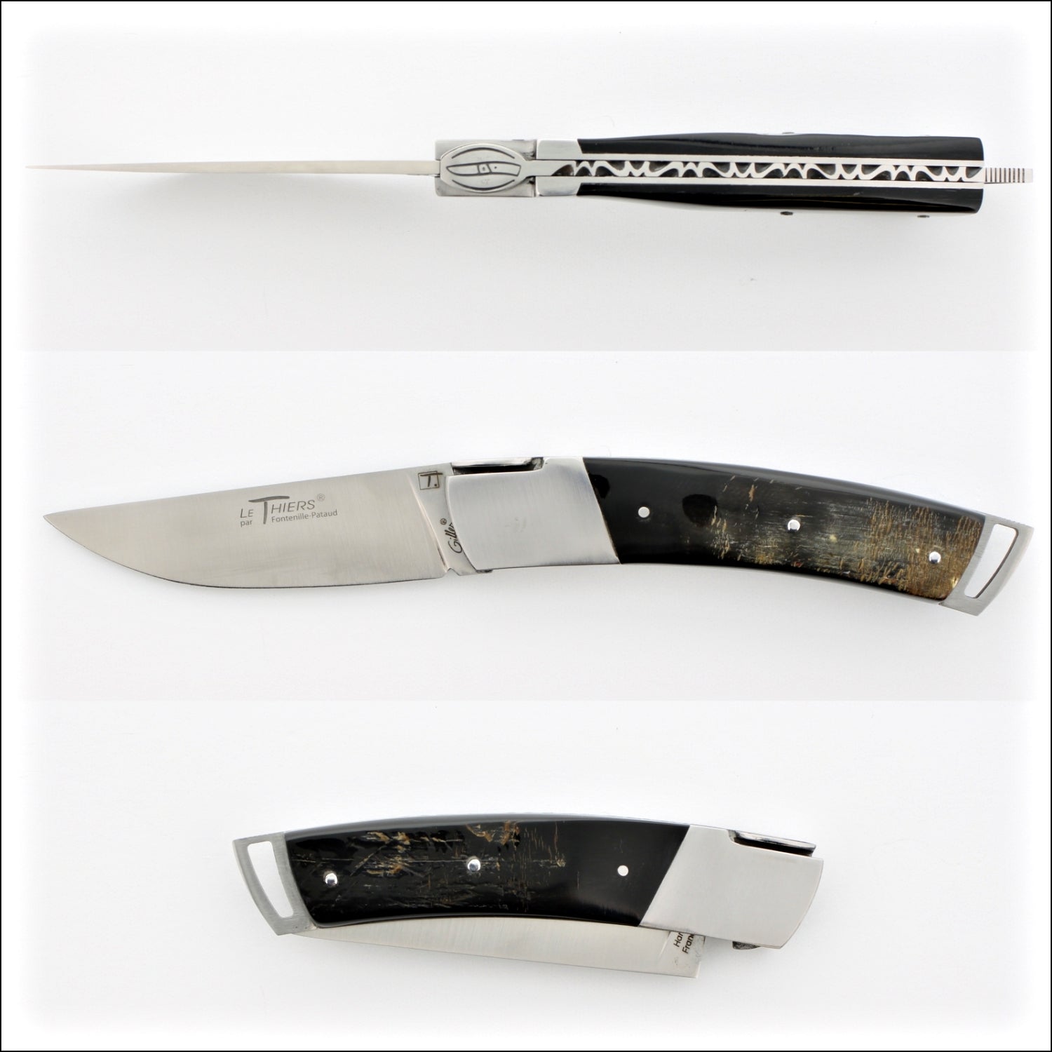 Le Thiers Gentleman 12 cm Pocket Knife Buffalo Bark