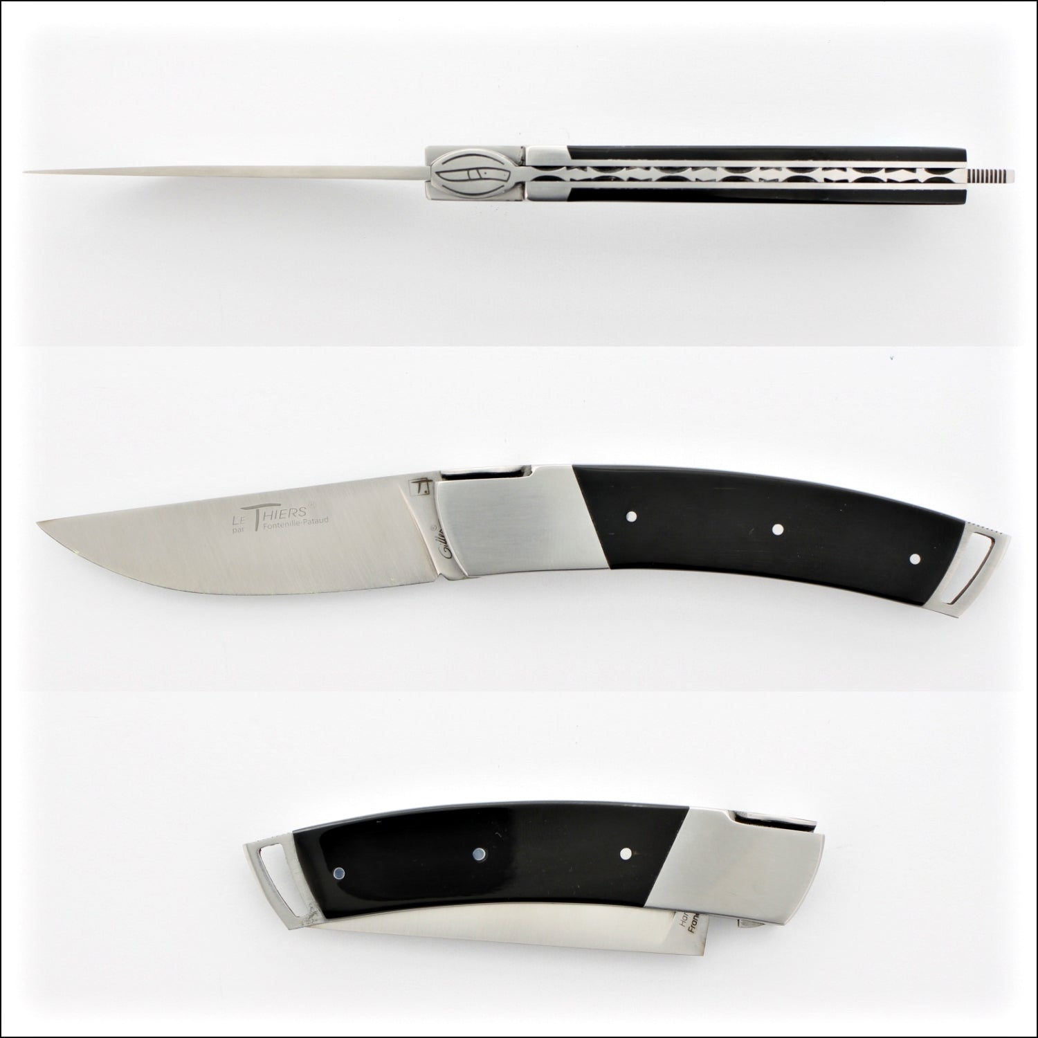 Le Thiers Gentleman 12 cm Pocket Knife Dark Horn Tip