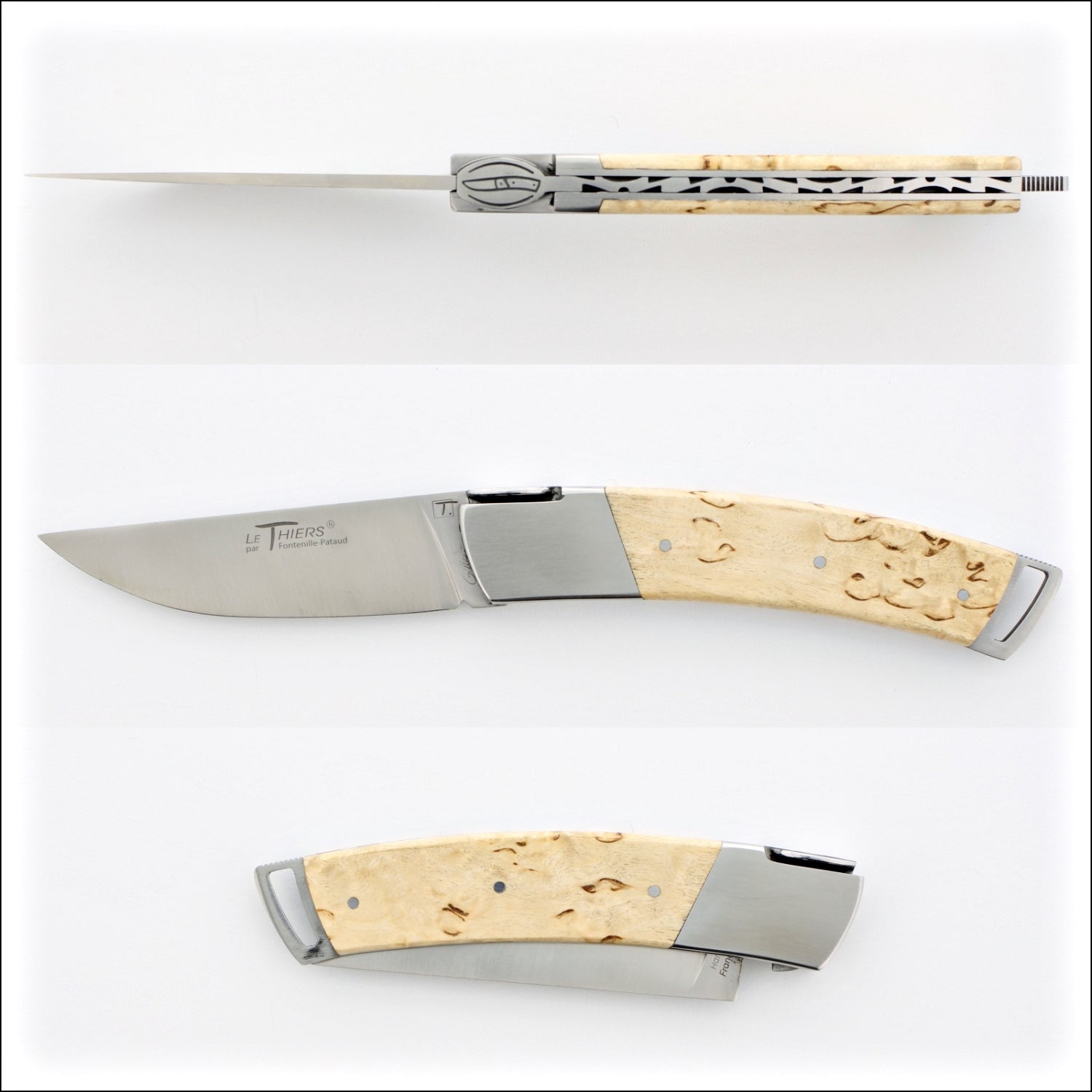 Le Thiers Gentleman 12 cm Pocket Knife Karelian Birch
