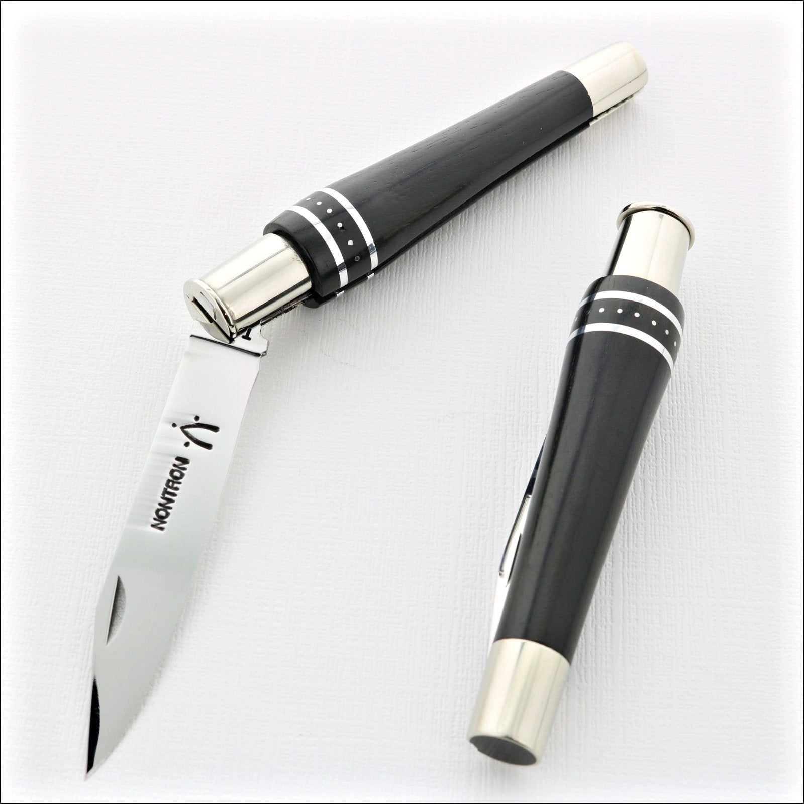 Nontron Pocket Knife No22 - Slim Ebony Aluminum Rings