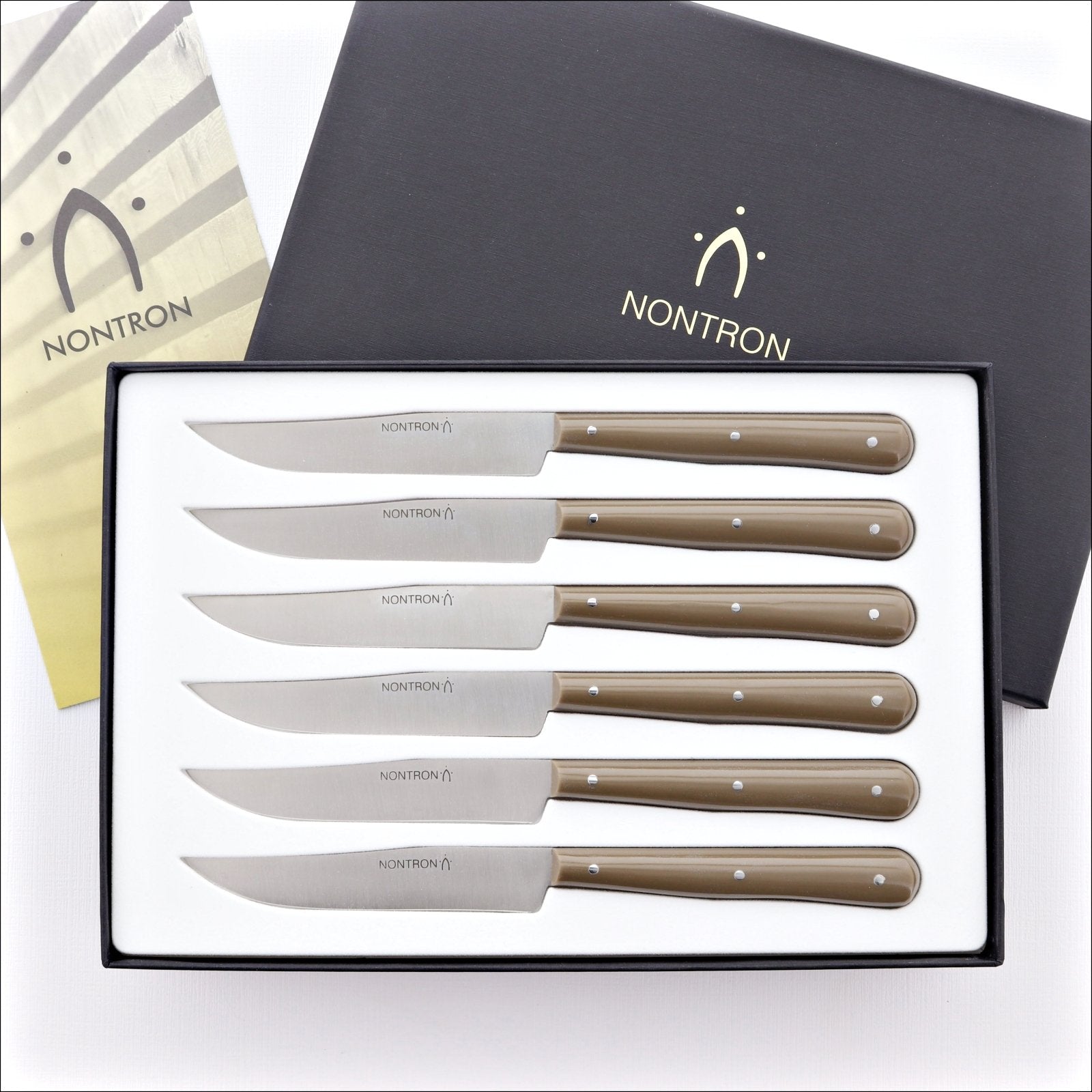 Nontron Steak Knives Acrylic Toffee