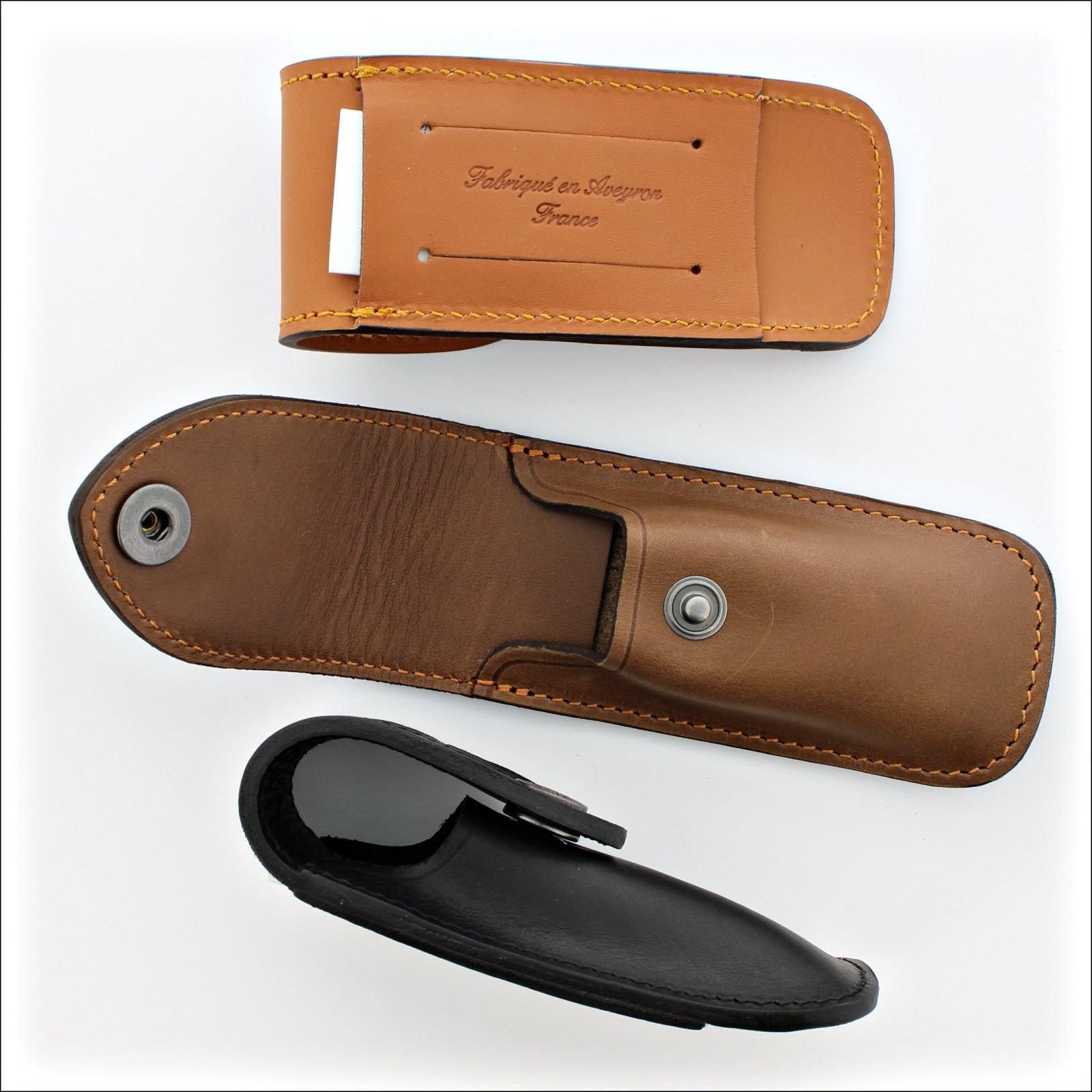 Randonneur Leather Sheath for 10 to 13 cm Pocket Knives