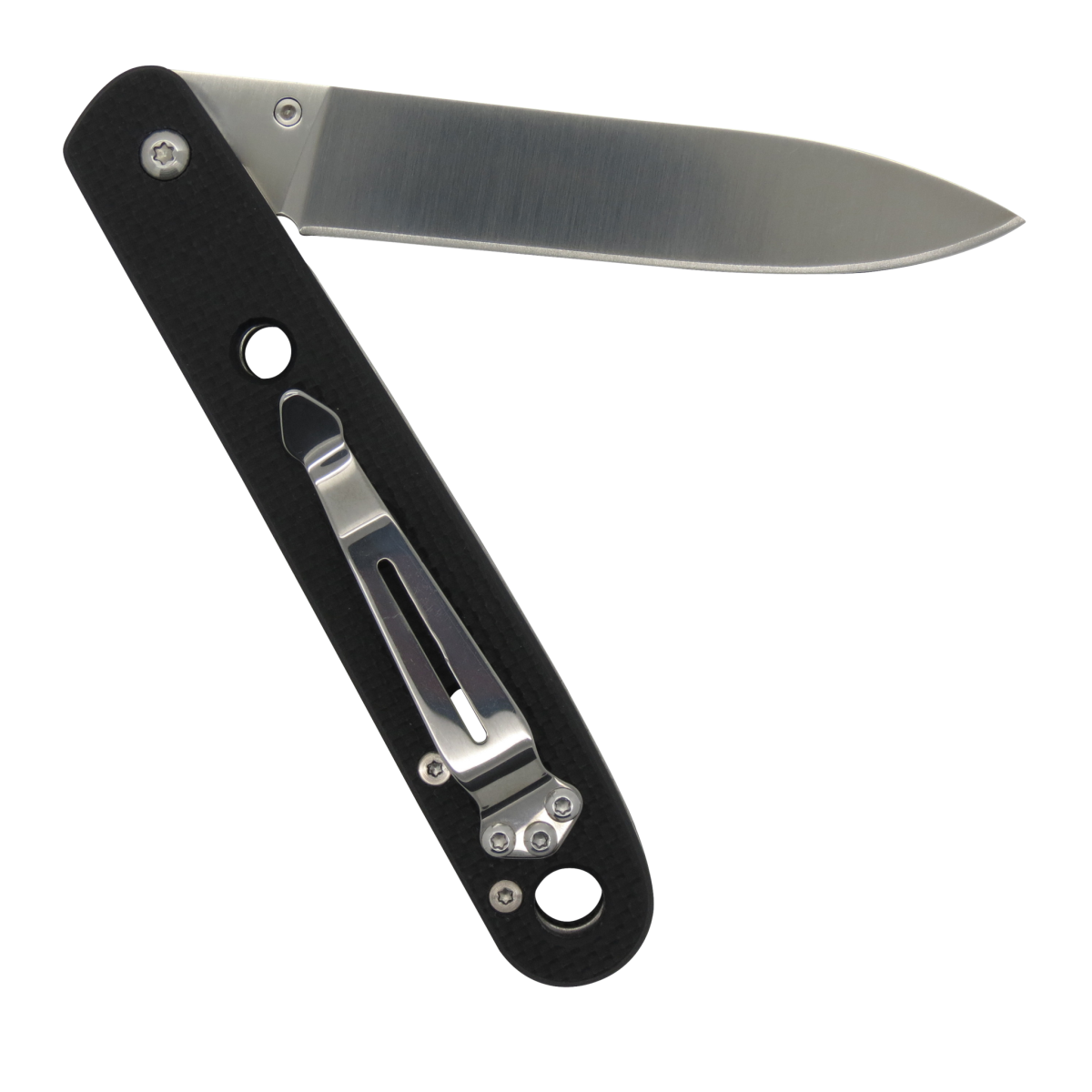 Rouennais Black G10 Handle Linerlock Folding Knife-Linerlock
