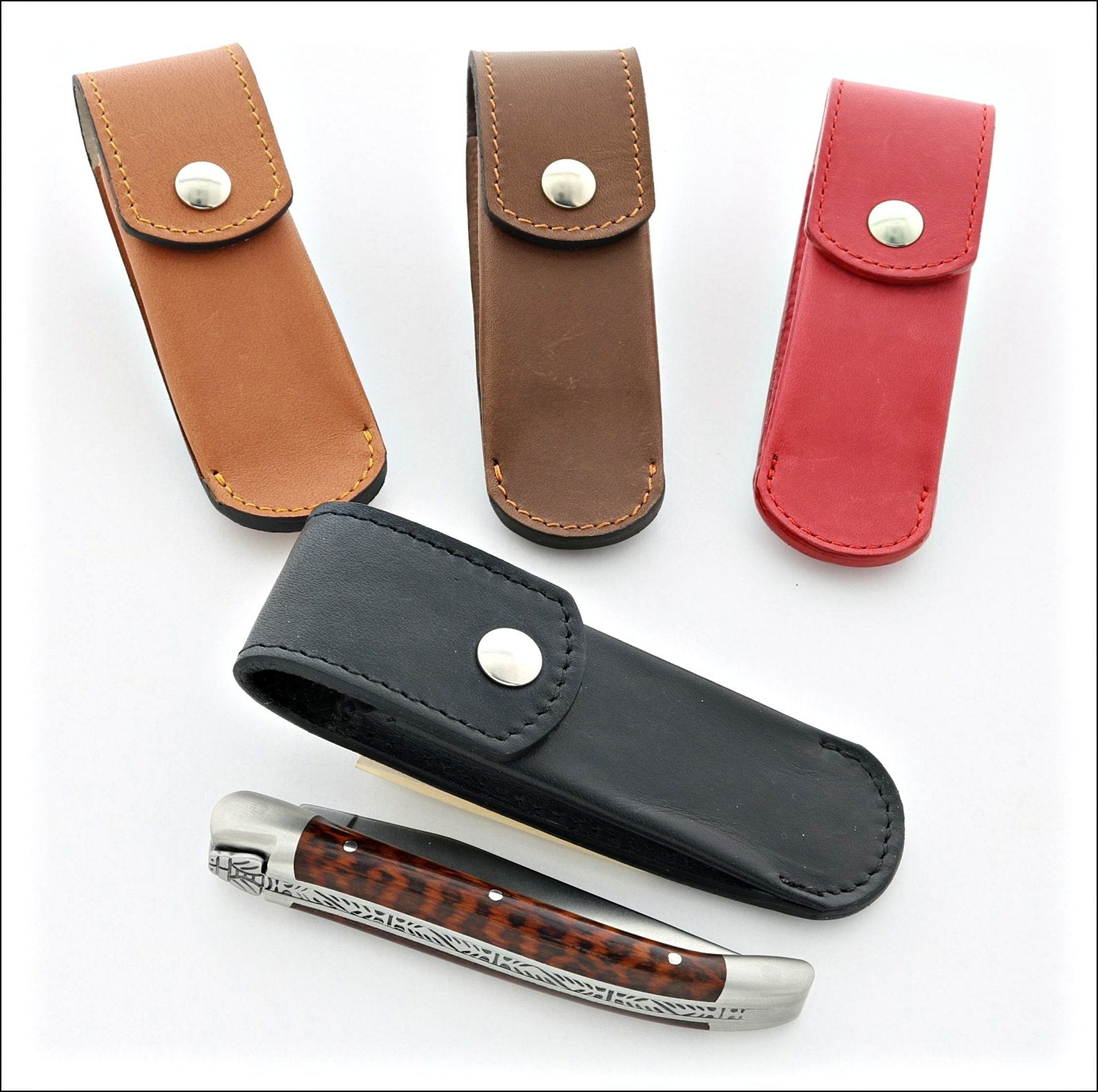 Sauveterre Leather Sheath for 9 cm Pocket Knives-KNIFE SHEATHS