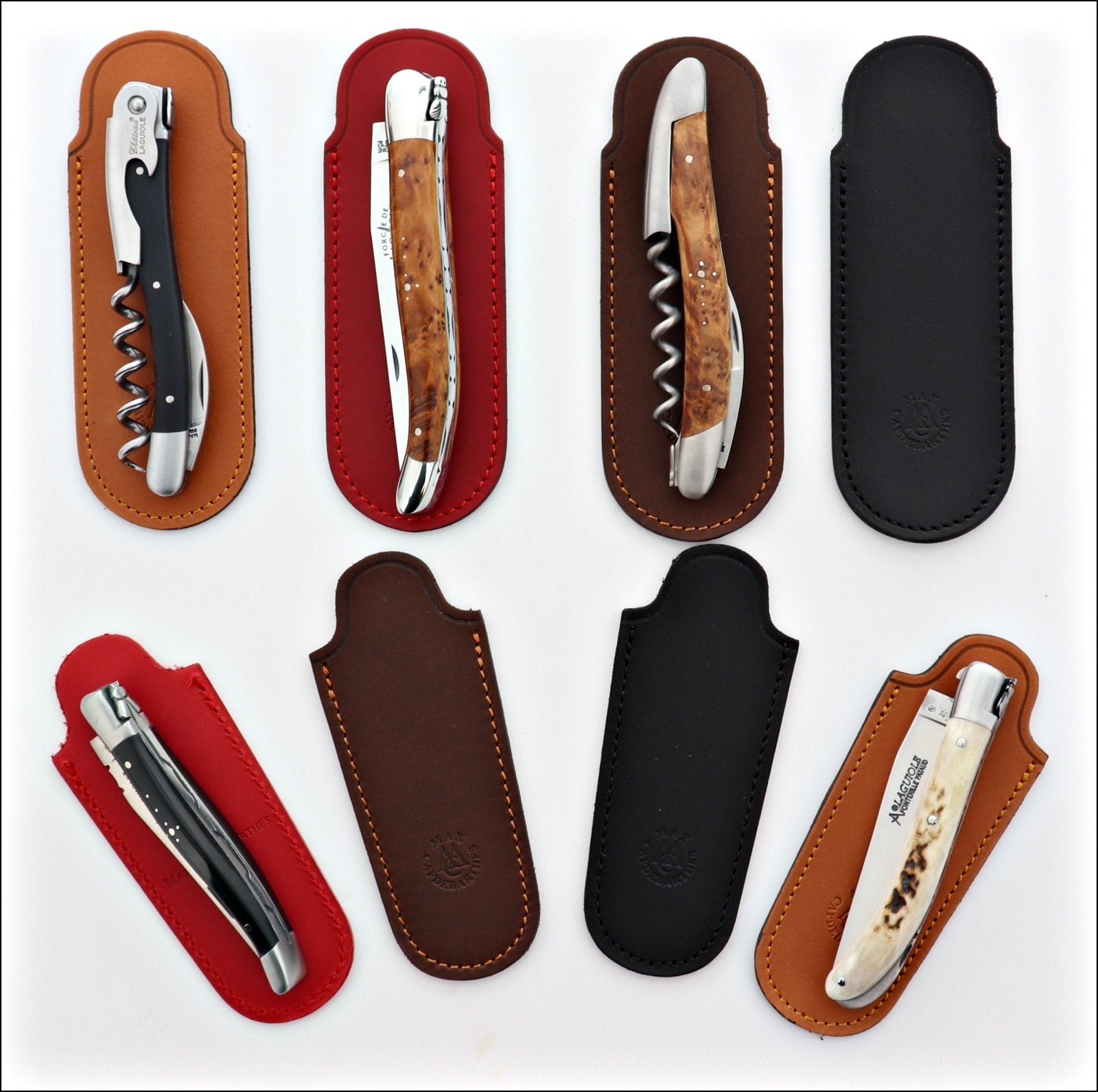 Simple Leather Sleeve for 9 to 13 cm Pocket Knives-KNIFE SHEATHS