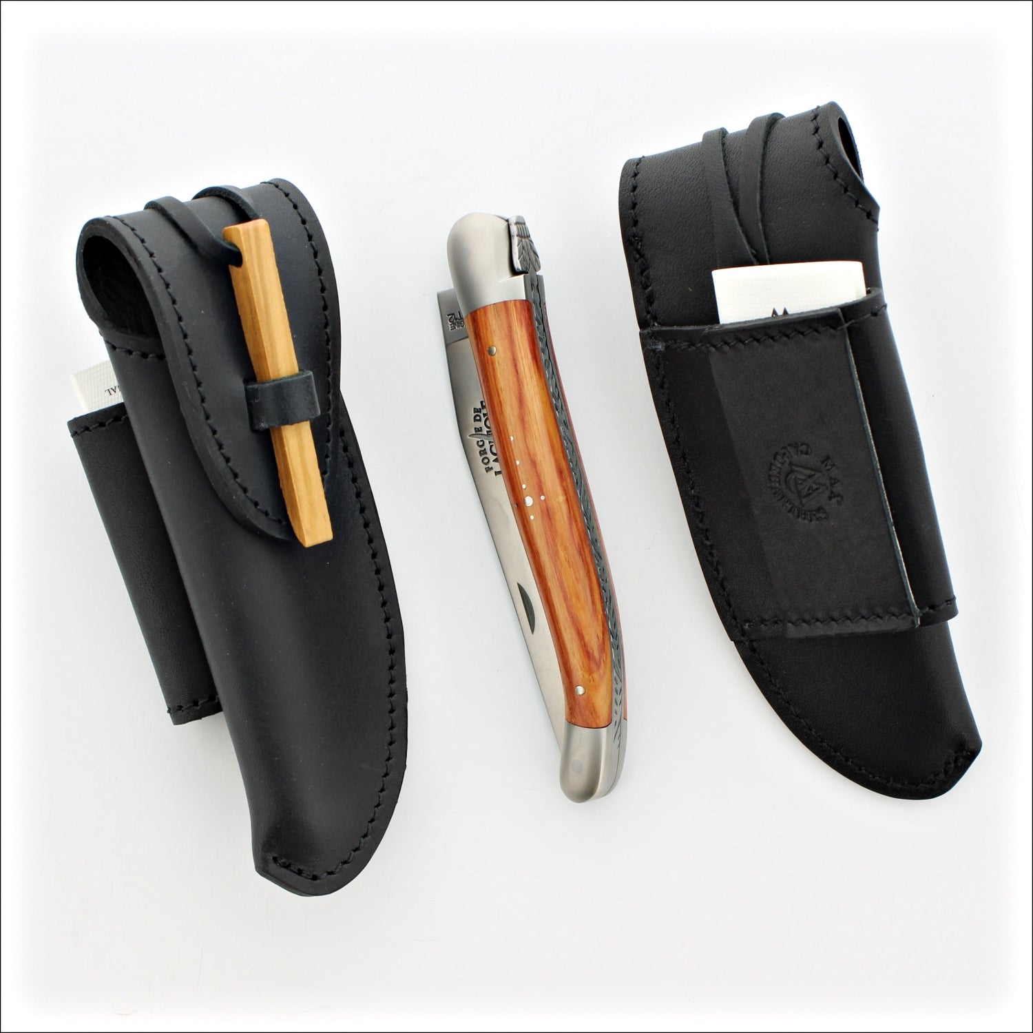 Trappeur Leather Sheath for 12cm Laguiole Pocket Knives