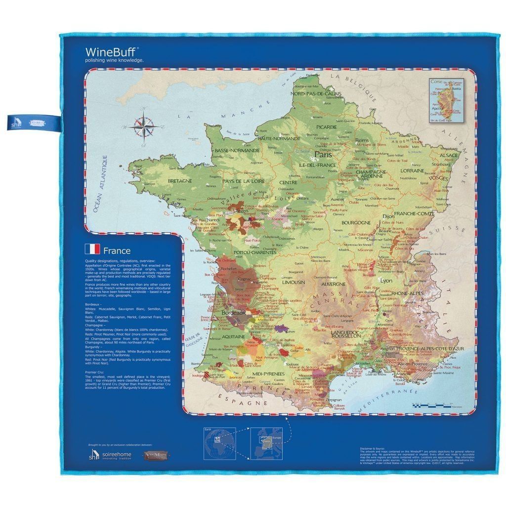 WineBuff Polishing Cloth - France - 20” x 20”-