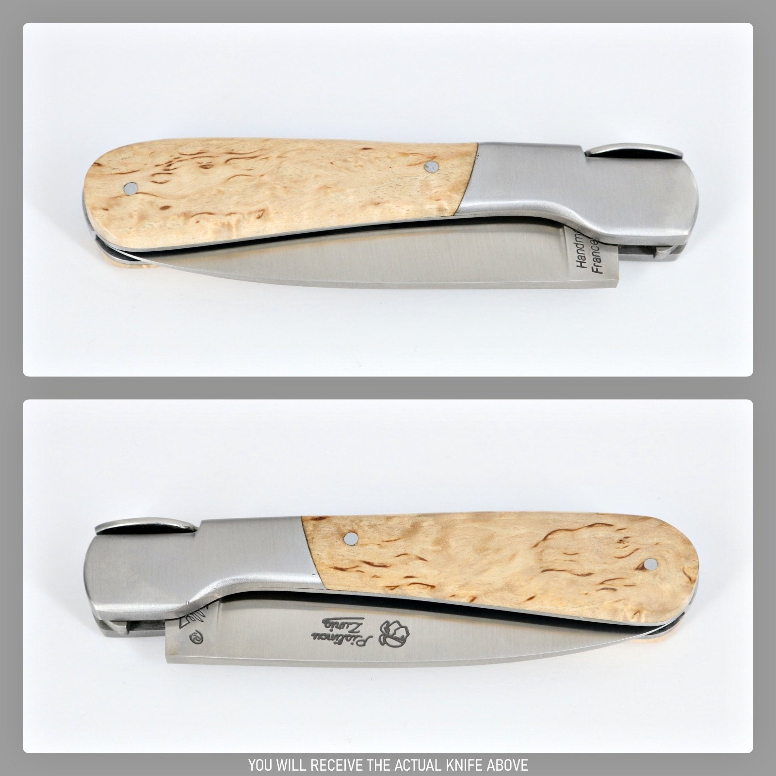 Corsican Pialincu Folding Knife Karelian Birch Handle-POCKET KNIFE