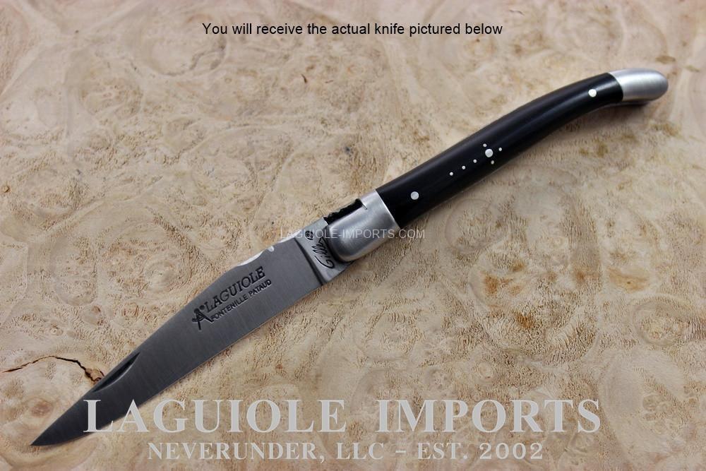 Fontenilles Pataud Laguiole 11cm Ebony - Forged Bee - Chiseled Spring-POCKET KNIFE
