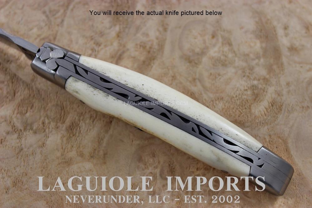 Fontenilles Pataud Laguiole 11cm Elk Stag - Forged Bee - Chiseled Spring - L11BC-POCKET KNIFE
