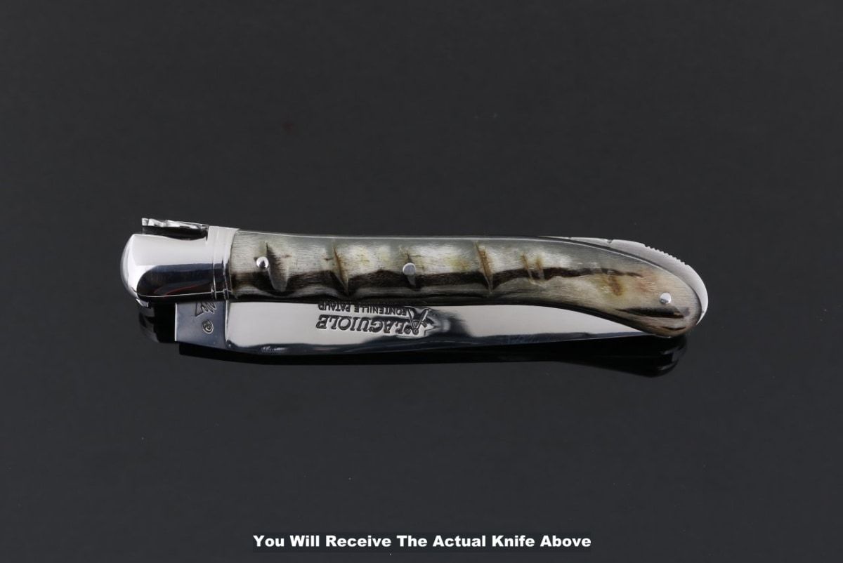 Laguiole Nature Classic Dark Ram Horn Handle Folding Knife #2-POCKET KNIFE