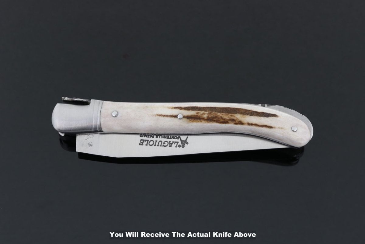 Laguiole Nature Classic Deer Stag Handle Folding Knife #2-POCKET KNIFE